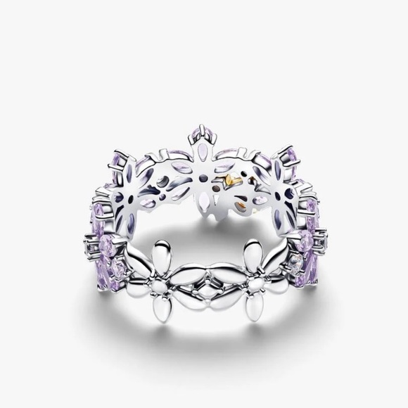 Pandora Silver and Purple Floral Ring - Picture 2 of 5